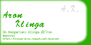 aron klinga business card